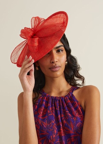 Phase Eight Bow Detail Oval Fascinator Hats Red USA | 9420831-PY